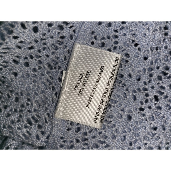 EILEEN FISHER Medium Light Blue Silk/viscose Blend CARDIGAN Open Front Cardigan - Picture 6 of 6
